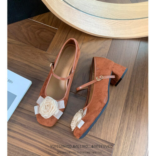 Steporae Sweet Lolita Retro Brown Mary Jane Heels