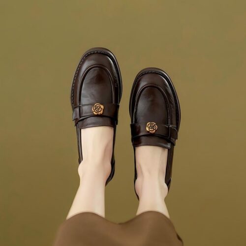 Alternative view of Steporae Penny Loafers with Metal Rose for Women