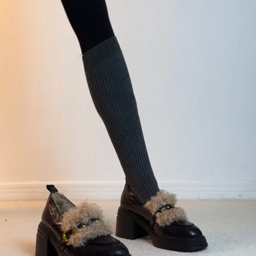 Alternative view of Steporae Retro Preppy Warm Black Loafers Women for Fall/Winter