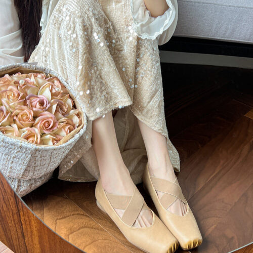 Alternative view of Steporae Ballet-Style Vintage Square Toe Comfy Mary Jane Heels