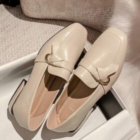 Steporae Classic Square-Toe Horsebit Work Loafers for Women