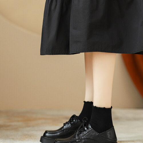 Steporae Washable Cowhide Leather Chunky Cute Comfortable Loafers Ladies