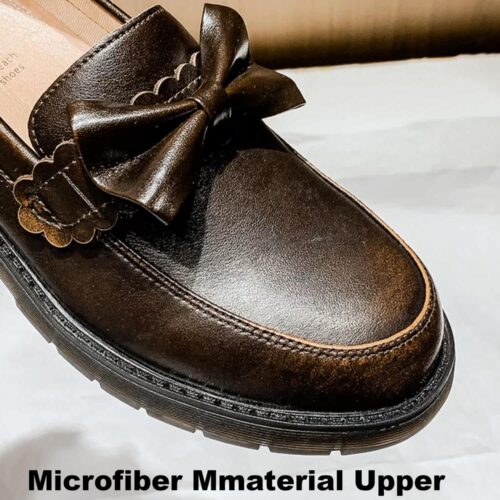 Alternative view of Bowknot British Style Chunky Heel Loafers