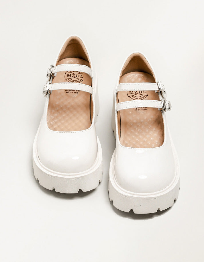 Double Buckle Chunky Heeled Mary Jane Shoes - Image 5