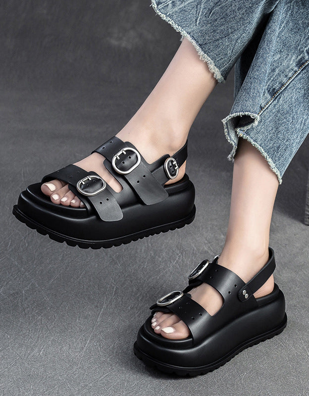 Front Buckles Summer Platform Sandals Slingback - Image 2