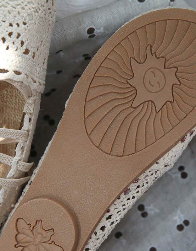 Front Strappy Soft Bottom Lace Flats - Image 9