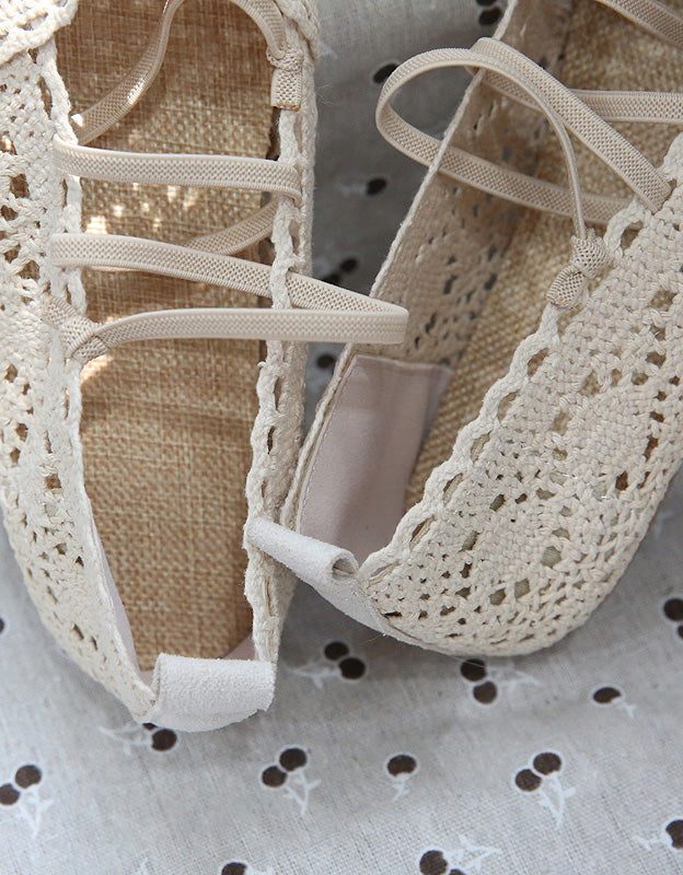 Front Strappy Soft Bottom Lace Flats - Image 8
