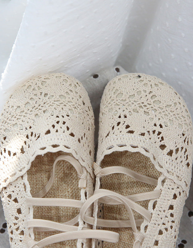 Front Strappy Soft Bottom Lace Flats - Image 7