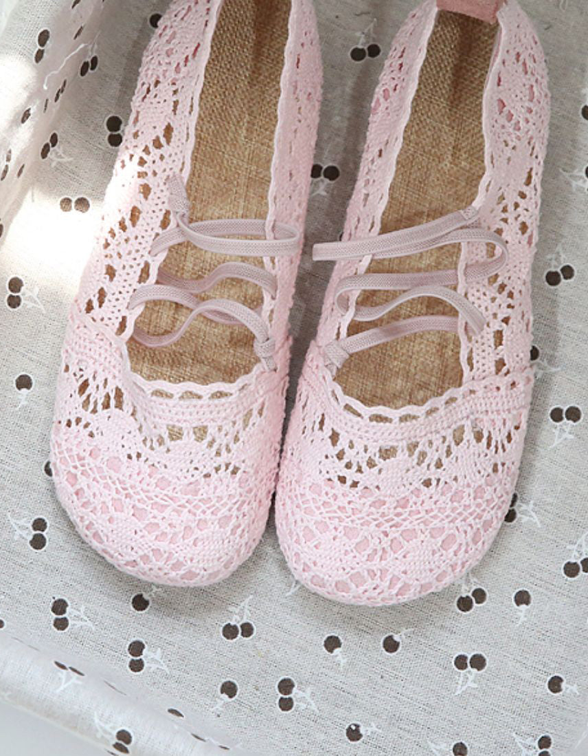 Front Strappy Soft Bottom Lace Flats - Image 6