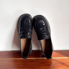 Handmade Retro Leather Penny Loafers for Women
