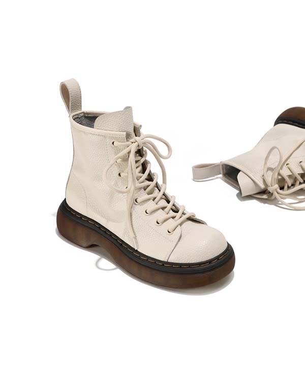 Handmade Retro Soft Leather Martin Ankle Boots - Image 7