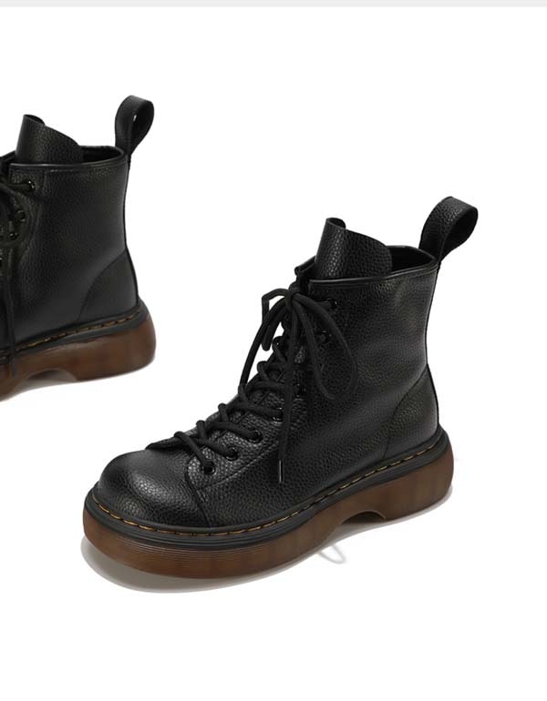 Handmade Retro Soft Leather Martin Ankle Boots - Image 8