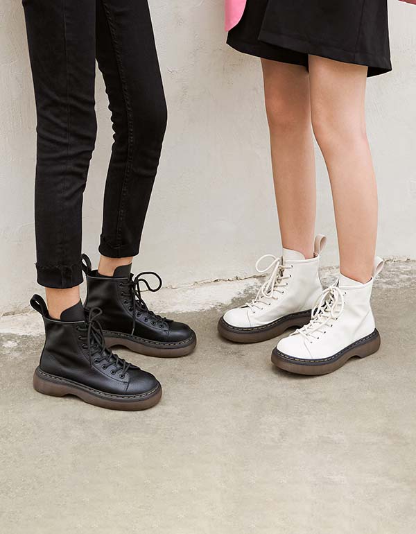 Handmade Retro Soft Leather Martin Ankle Boots - Image 3