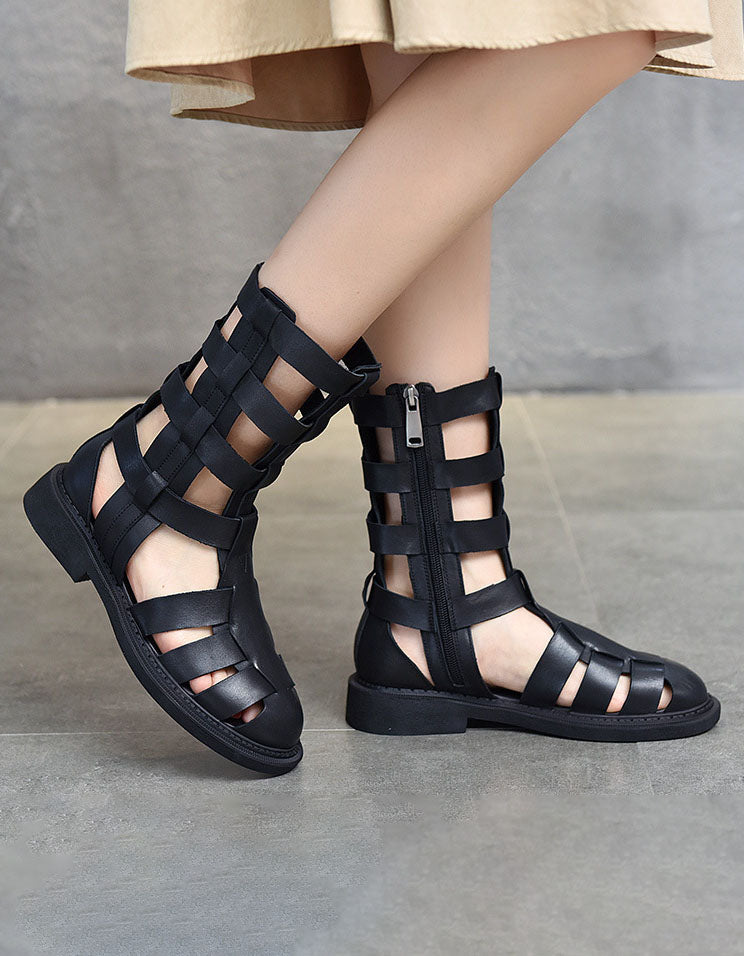 Handmade Vintage Roma Style Mid-Calf Sandals - Image 4