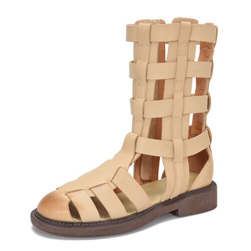 Handmade Vintage Roma Style Mid-Calf Sandals