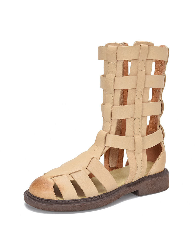 Handmade Vintage Roma Style Mid-Calf Sandals
