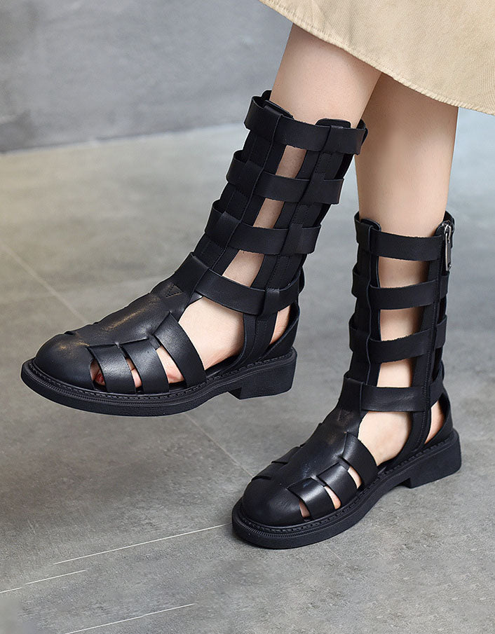 Handmade Vintage Roma Style Mid-Calf Sandals - Image 5