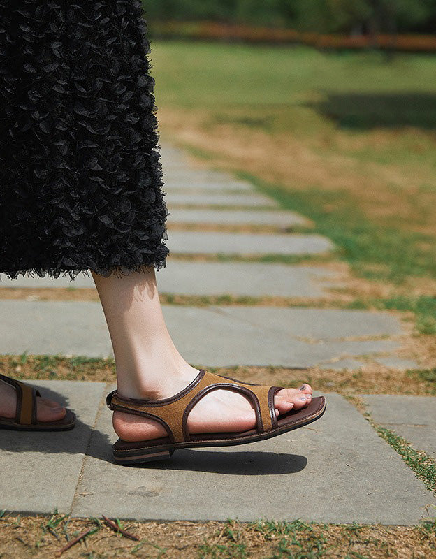 Leather Flat Summer Dress Sandals Slingback - Image 5