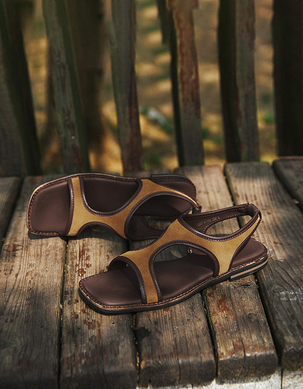 Leather Flat Summer Dress Sandals Slingback - Image 3