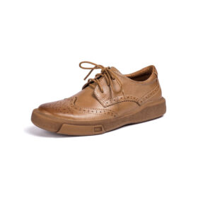 Real Leather Casual Brogue Style Oxford Shoes Women