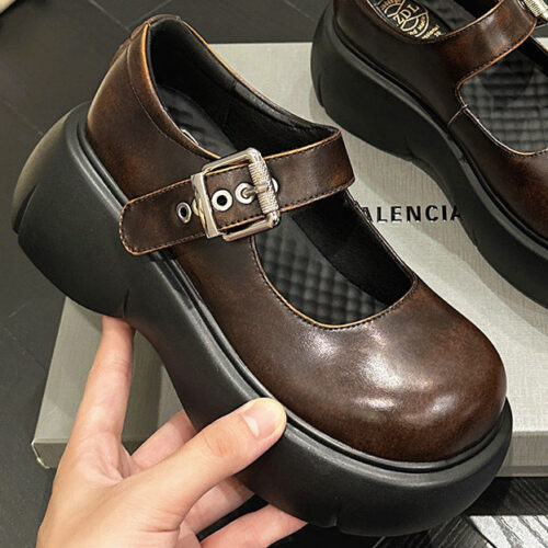 Alternative view of Round Toe Single Buckle Chunky Platform Mary Janes