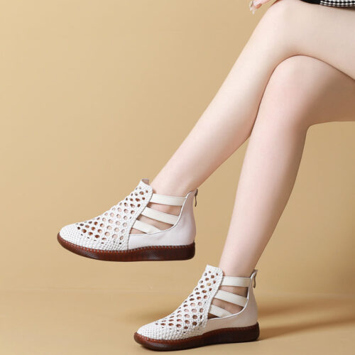 Alternative view of Side Elastic Summer Hollow Flat Sandals 35-43