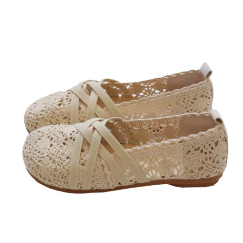 Soft Bottom Front Strappy Lace Flats