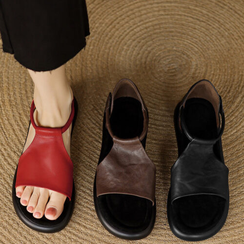 Alternative view of Soft Sole Comfortable Open Toe Retro Flat Sandals