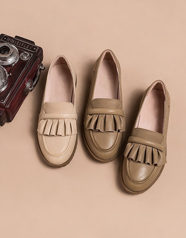 Genuine Leather Comfortable Oxfords Loafers - Image 3