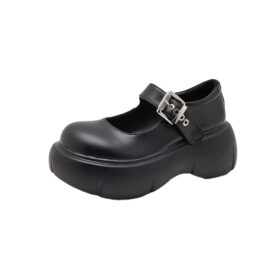 Round Toe Single Buckle Chunky Platform Mary Janes