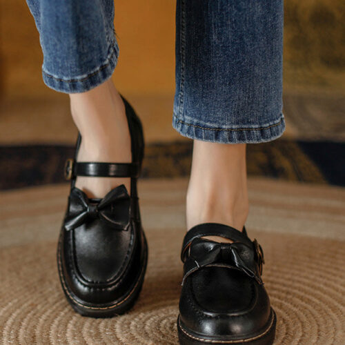 Alternative view of Spring Vintage Bowknot Strap Mary Jane Shoes