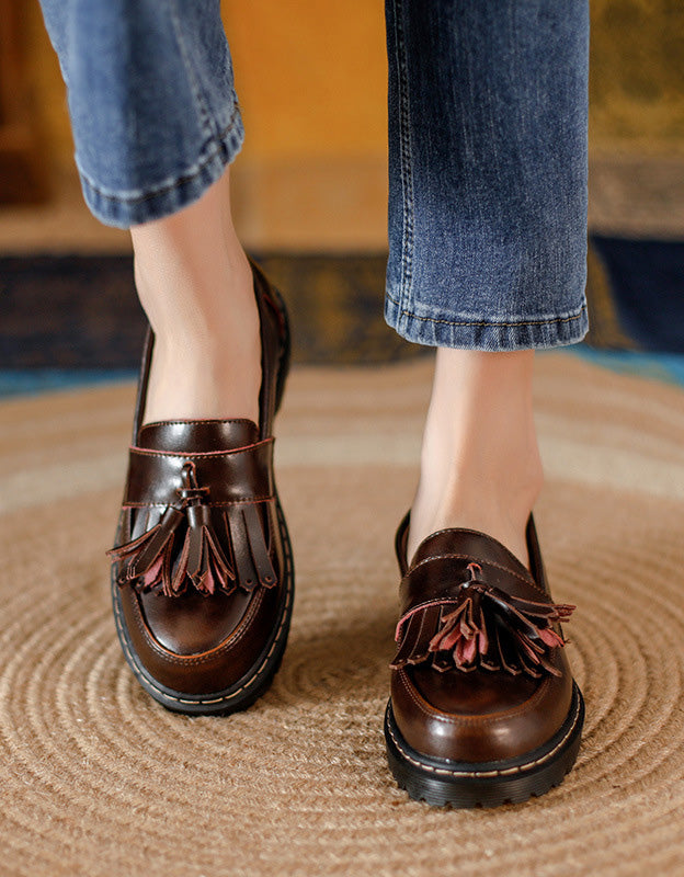 Round Head Tassel Loafers for Women - Image 3
