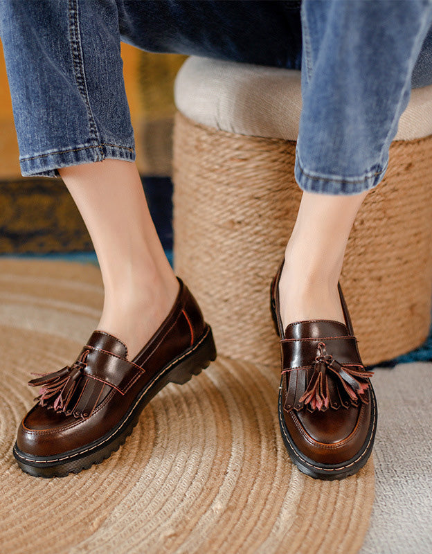 Round Head Tassel Loafers for Women - Image 2