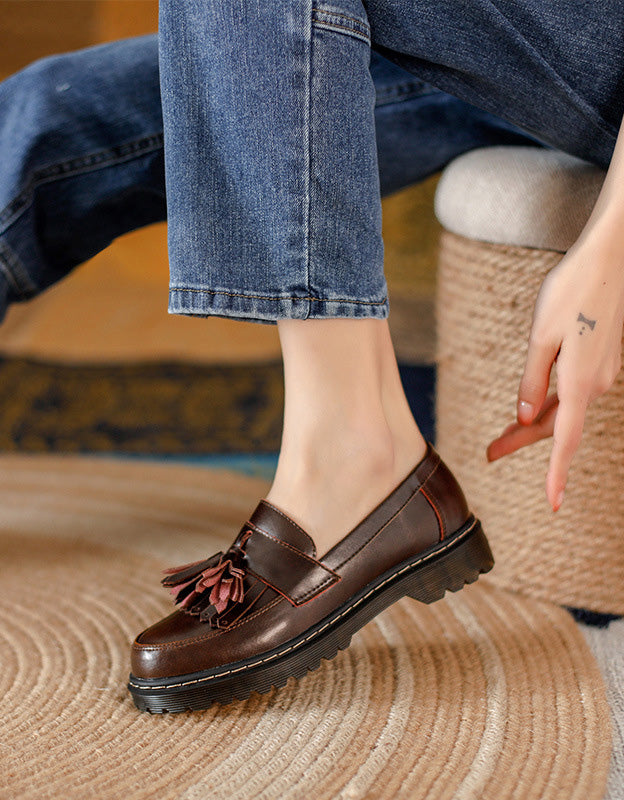 Round Head Tassel Loafers for Women - Image 6
