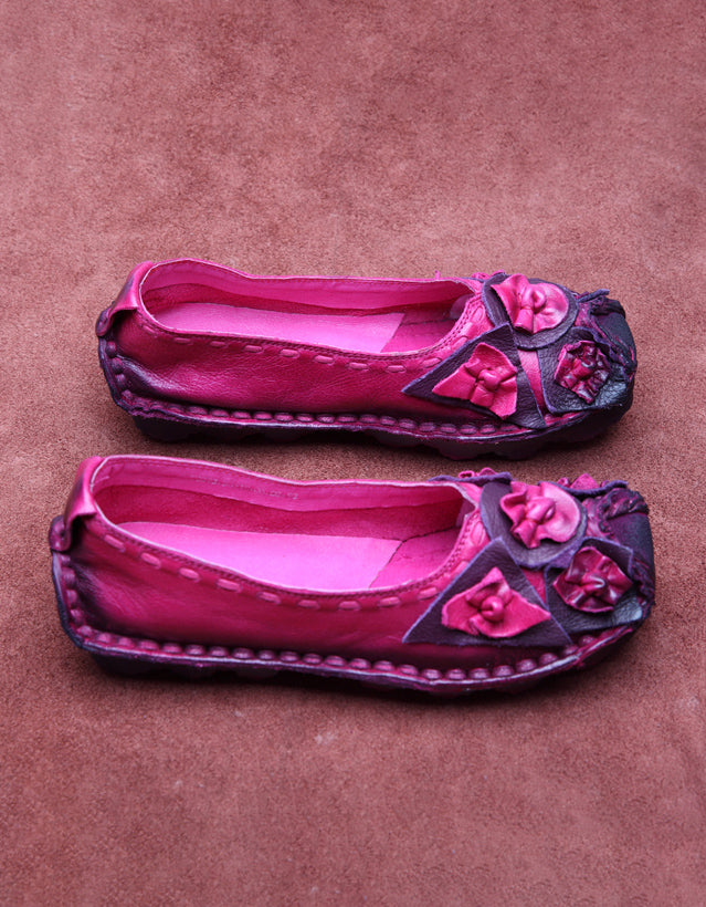 Leather Flowers Comfortable Handmade Retro Flats 35-43 - Image 6